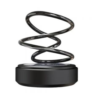 360 Degree Dual Ring Rotating Solar Power Car Aroma Perfume - Black